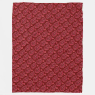 Couverture Polaire Élégant Motif Burgundy Paisley