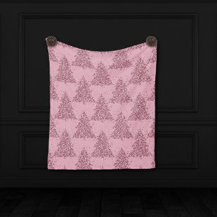 Couverture Polaire Élégant Motif d'arbre Dusty Mauve Rose Noël