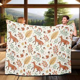 Couverture Polaire Élégant Motif d'automne scandinave