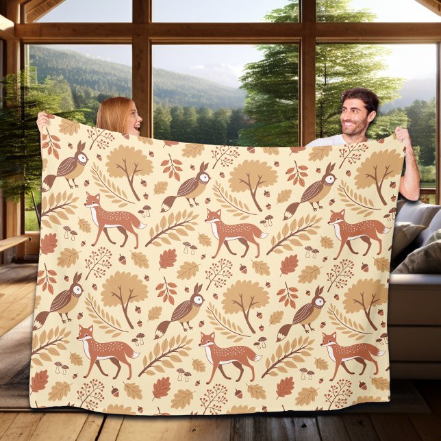Couverture Polaire Élégant Motif d'automne scandinave (Créateur téléchargé)
