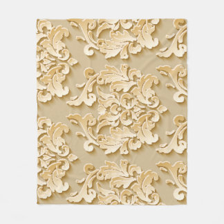 Couverture Polaire Elégant motif de Damas Vintage texture