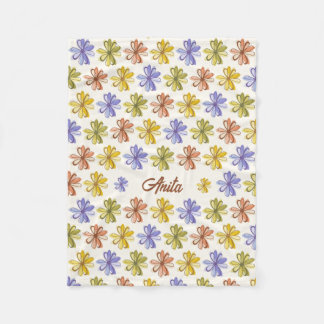 Couverture Polaire Élégant Motif de fleurs