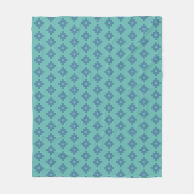 Couverture Polaire Elégant Motif géométrique andin sur Turquoise (Devant)