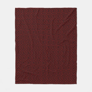 Couverture Polaire Élégant Motif grec Black & Maroon