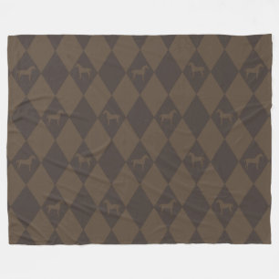 Couverture Polaire Élégant Motif hippique Brown Harleqiun
