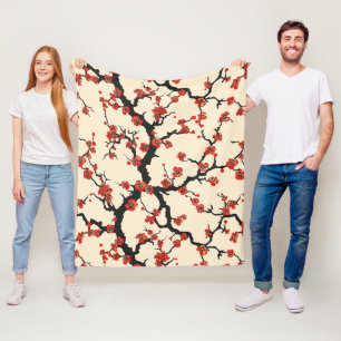 Couverture Polaire Élégant Motif sans couture en fleur de cerisier (1