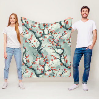 Couverture Polaire Élégant Motif sans couture en fleur de cerisier (7