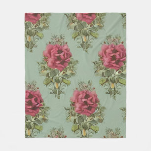 Couverture Polaire Élégant Motif victorien de Rose rouge