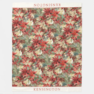 Couverture Polaire Élégant Noël Poinsettia Nom floral