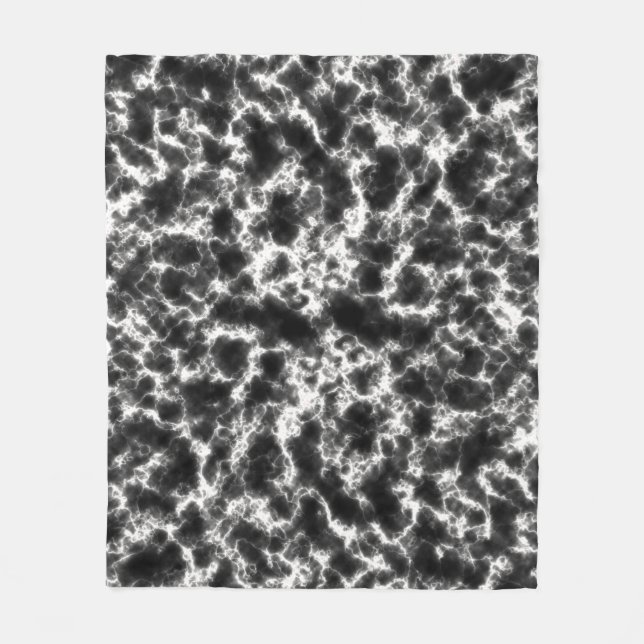 Couverture Polaire Elégant noir et Marbre blanc (Devant)
