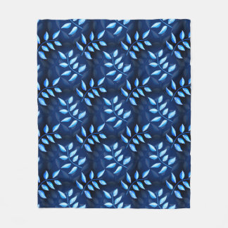 Couverture Polaire Élégant Plante Indigo Blue Motif