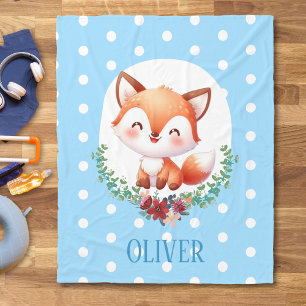 Couverture Polaire Élégant point Polka Fox mignonne