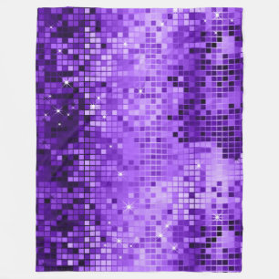 Couverture Polaire Elégant Purple Disco Parties scintillant Retro Des