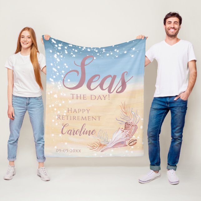 Couverture Polaire Elégant Retraite Beach Coastal Seashell (En situation)