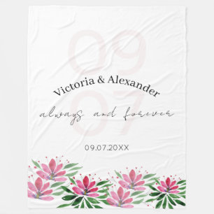 Couverture Polaire Elégant rose Lotus Fleurs Aquarelle Art