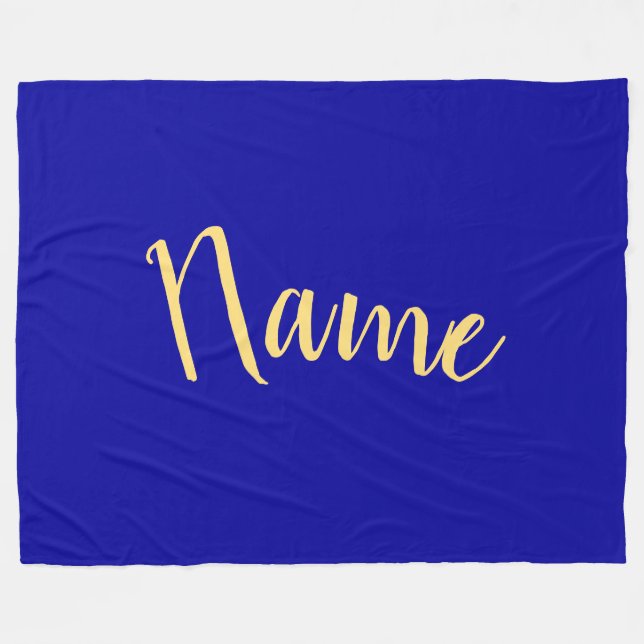 Couverture Polaire Élégant Script Bold Rich Royal Blue Arrière - plan (Devant (Horizontal))