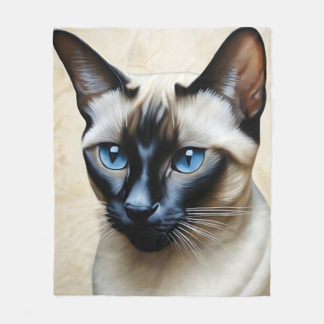Couverture Polaire Elegant Siamese Cat (Devant)
