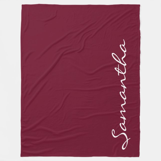 Couverture Polaire élégant simple moderne chic rose monogramme tendan (Devant)