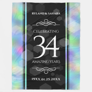 Couverture Polaire Élégante 34e anniversaire du Mariage Opal