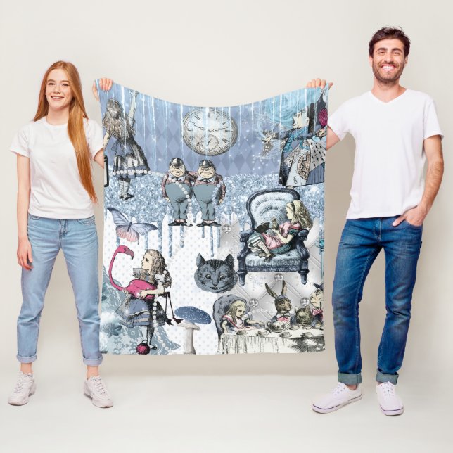 Couverture Polaire Elégante Alice de glace bleue au pays des merveill (En situation)