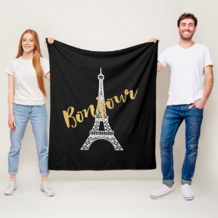 Couverture Polaire Elégante Bonjour Tour Eiffel