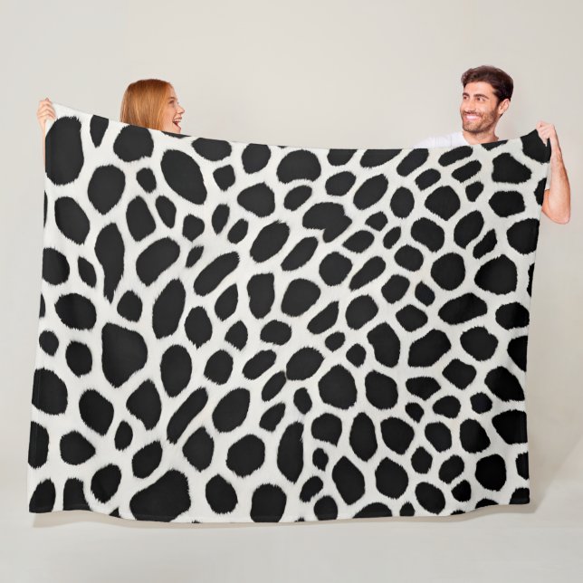 Couverture Polaire Elégante collection populaire de luxe Leopard blan (En situation)
