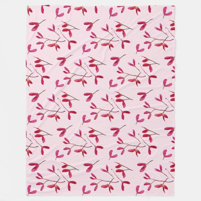 Couverture Polaire Elégante couleur d'eau des graines d'érable rouge  (Devant)