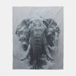 Couverture Polaire Élégante descente dans l'eau de l'éléphant peint