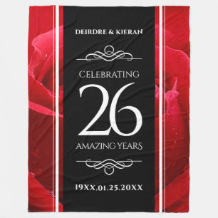Couverture Polaire Élégante fête du 26e anniversaire du Mariage Rose