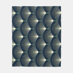 Couverture Polaire Elégante Géométrie : Bleu Art Déco.