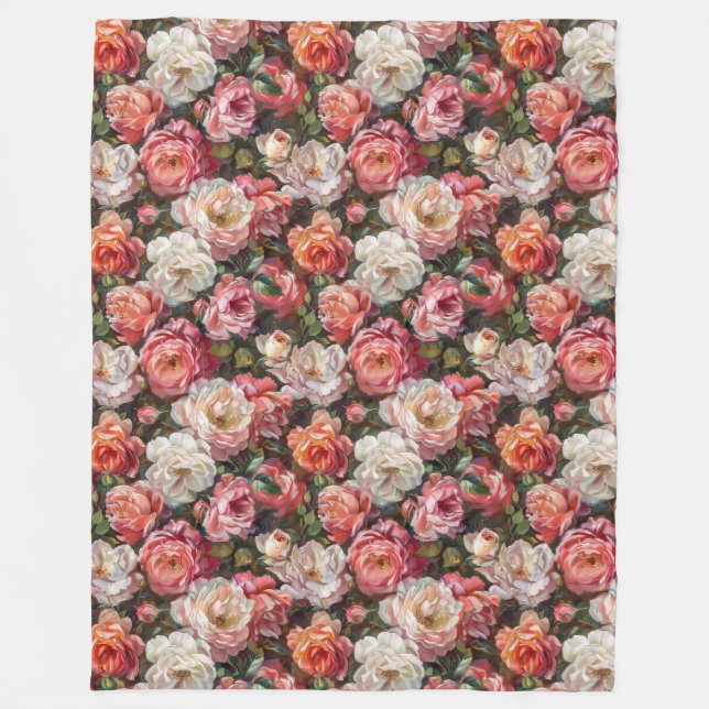Couverture Polaire Élégante Grosse Rose Fleece Blanket (Devant)