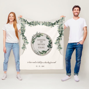 Couverture Polaire Élégante verdure Mariage Célébration Mémoire Jeter