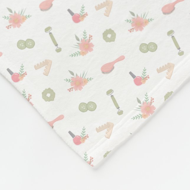 Couverture Polaire Élégants objets Spas avec design floral (Coin)