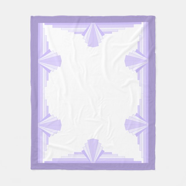 Couverture Polaire Elément Art déco en blanc & violet Fleece Blanket (Devant)