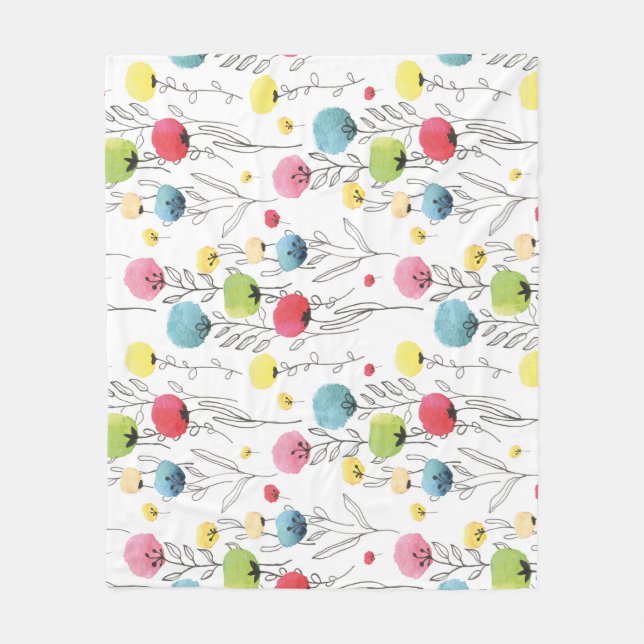 Couverture Polaire Eléments de design colorés, amusants, circulaires (Devant)