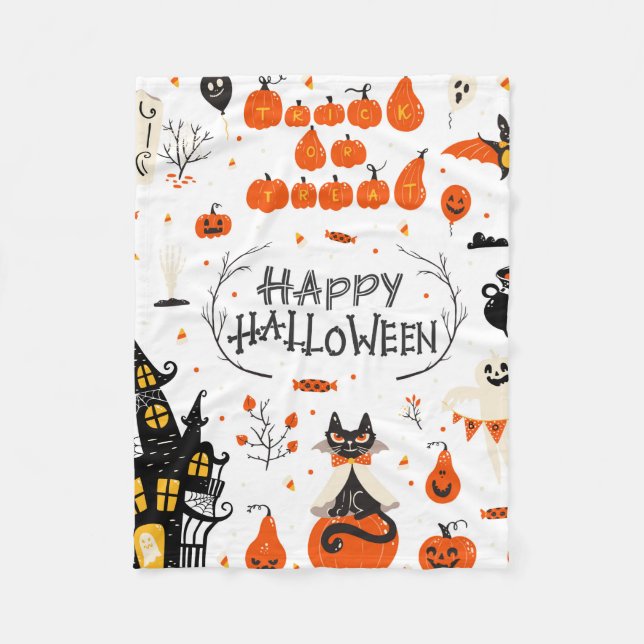 Couverture Polaire Eléments de design Halloween. Cliparts d'Halloween (Devant)