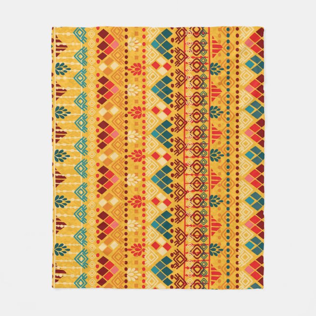 Couverture Polaire Éléments tribaux, motif polyvalent et transparent. (Devant)