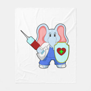 Couverture Polaire Eléphant à la vaccination avec seringue