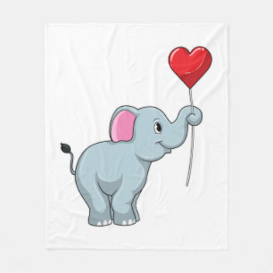 Couverture Polaire Eléphant avec ballon cardiaque