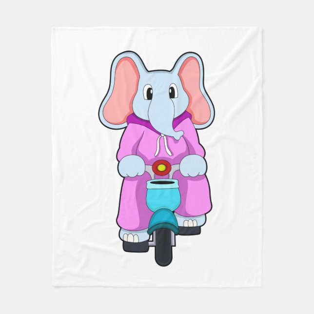 Couverture Polaire Eléphant avec vélo (Devant)