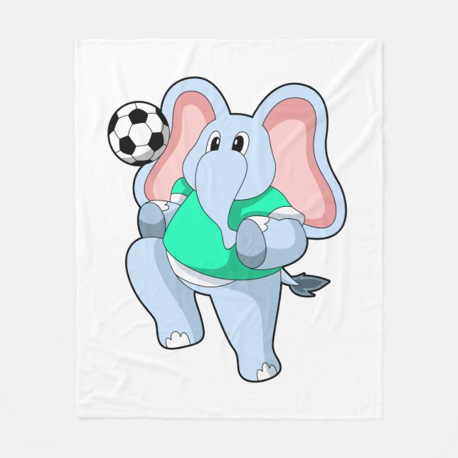 Couverture Polaire Elephant comme joueur de football avec Soccer.PNG (Devant)