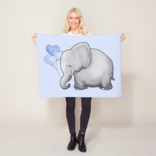 Couverture Polaire Éléphant de bébé gourmet géant avec ballons N