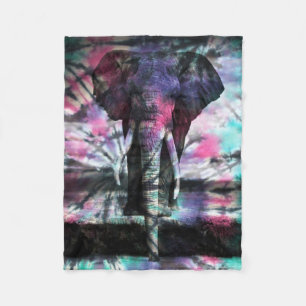 Couverture Polaire Éléphant de colorant de cravate
