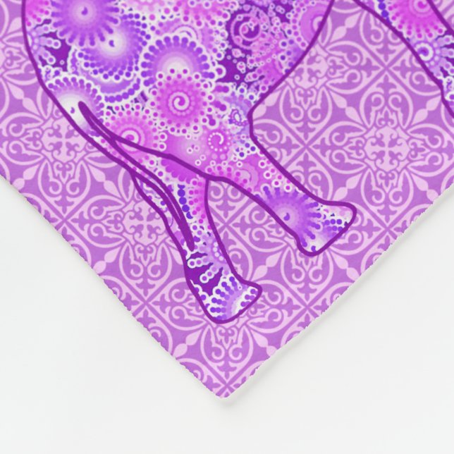 Couverture Polaire Éléphant de remous de fractale - pourpre et (Coin)
