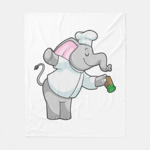 Couverture Polaire Elephant en chef avec shaker de sel