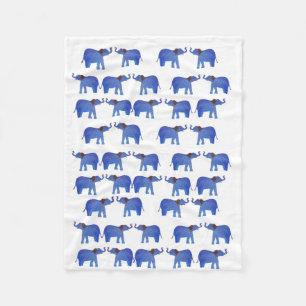 Couverture Polaire Eléphant Mood Fleece Blanket, éléphant bleu
