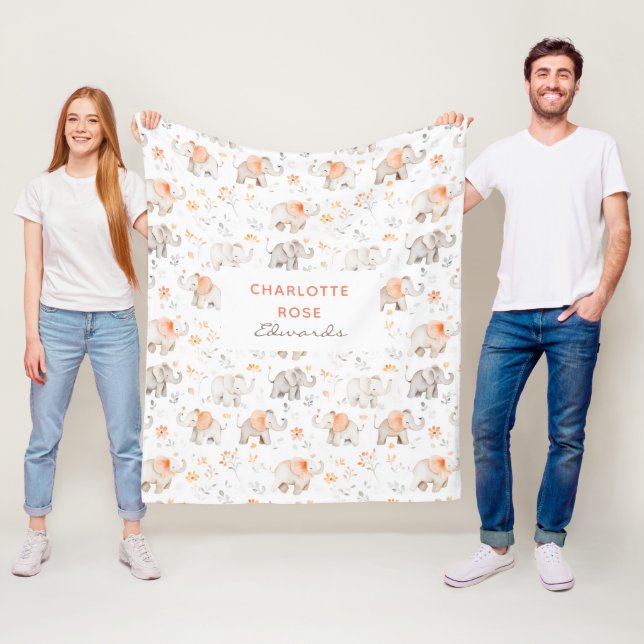 Couverture Polaire Elephant Nursery Room Motif mignon (En situation)