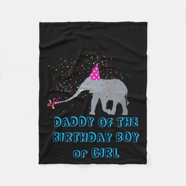 Couverture Polaire Elephant Partying Animal Birthday Daddy Girl Boy T (Devant)