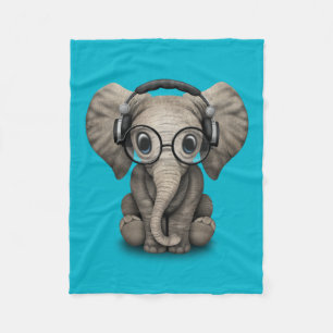 Couverture Polaire Éléphant personnalisable DJ de bébé avec des