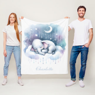 Couverture Polaire Éléphant rêveur bébé nuage